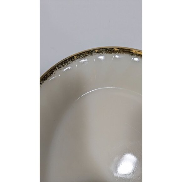 Fire-King Oven Ware Cream Oval Glass Serving Platter With Gold Trim Vintage - Picture 5 of 12